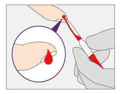 注射器を使わず指先から簡単採血